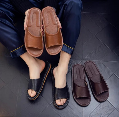 Unisex - Leren Slippers - Comfortabel Leer - Duurzame Sandalen - Luxe Comfort Slippers