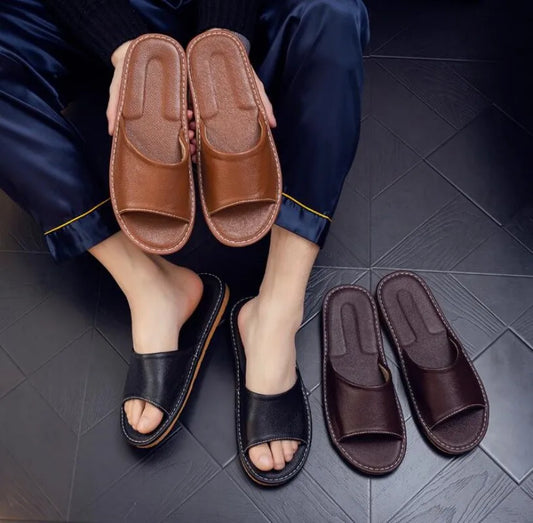 Unisex - Leren Slippers - Comfortabel Leer - Duurzame Sandalen - Luxe Comfort Slippers