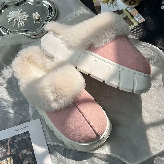 Dames - Luxe Pantoffels - Imitatiebont - Comfortabele Slaapkamer Slippers