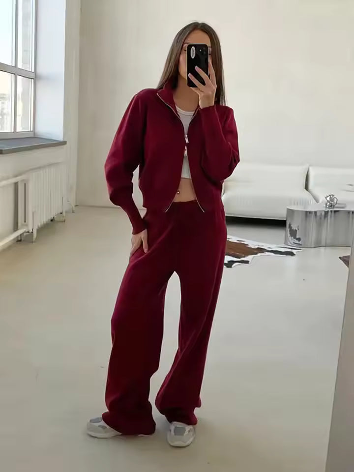 Loungewear Set - Dames - Ritsvest En Wijde Broek Met Comfort Pasvorm - Trendy Dames Loungewear - LUMA