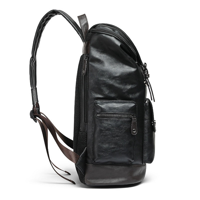 NOLAN - Vintage zwarte leren rugzak met tijdloze allure