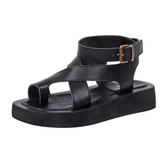 Comfortabele platform sandalen met bandjes en verstelbare enkelriem – LUNIA RISE