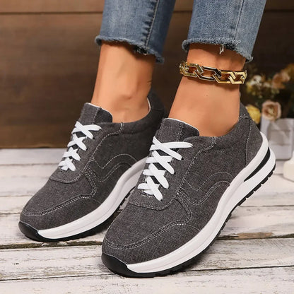 Denim Sneaks - Vrouwen - Ademend Denim - Casual Shoes - Nova