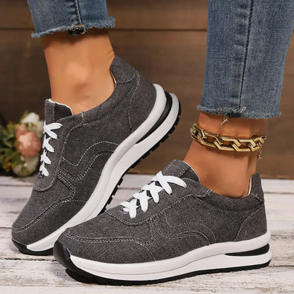 Denim Sneaks - Vrouwen - Ademend Denim - Casual Shoes - Nova