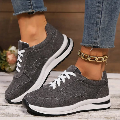 Denim Sneaks - Vrouwen - Ademend Denim - Casual Shoes - Nova