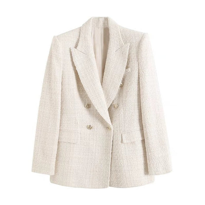 Blazer - Dames - Gestructureerde Stof - Stijlvolle Buitenwear - THAÏNA