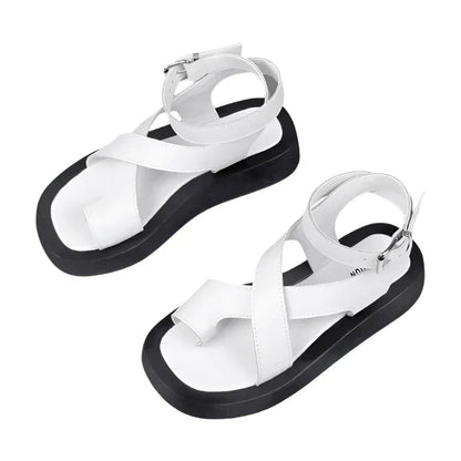 Comfortabele platform sandalen met bandjes en verstelbare enkelriem – LUNIA RISE