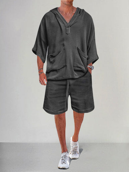 Heren - Casual Linnen Set - Ademend Material - Zomer Loungekleding - ARMIN SET