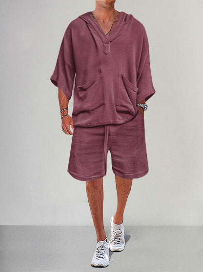 Heren - Casual Linnen Set - Ademend Material - Zomer Loungekleding - ARMIN SET