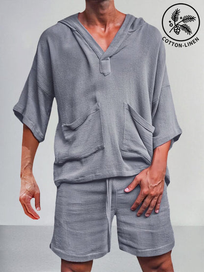 Heren - Casual Linnen Set - Ademend Material - Zomer Loungekleding - ARMIN SET