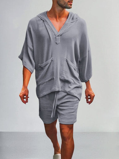 Heren - Casual Linnen Set - Ademend Material - Zomer Loungekleding - ARMIN SET