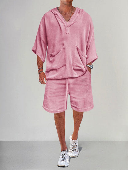 Heren - Casual Linnen Set - Ademend Material - Zomer Loungekleding - ARMIN SET
