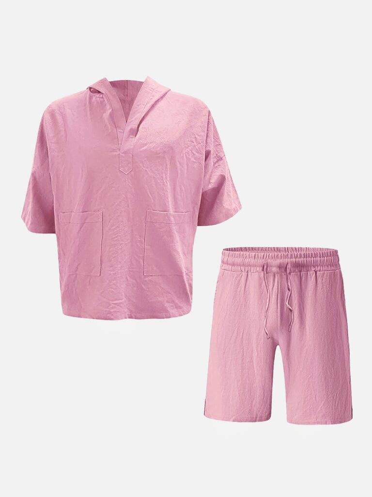 Heren - Casual Linnen Set - Ademend Material - Zomer Loungekleding - ARMIN SET