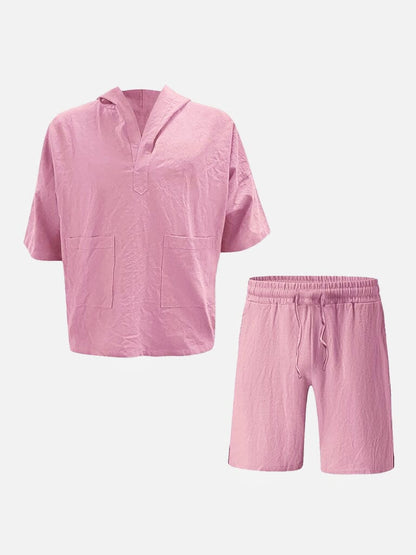 Heren - Casual Linnen Set - Ademend Material - Zomer Loungekleding - ARMIN SET