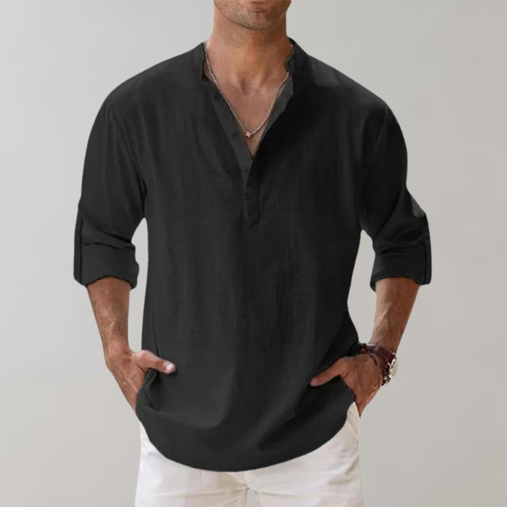 Sander | Oversized Linnen Overhemd voor Mannen met Relaxte Pasvorm 3