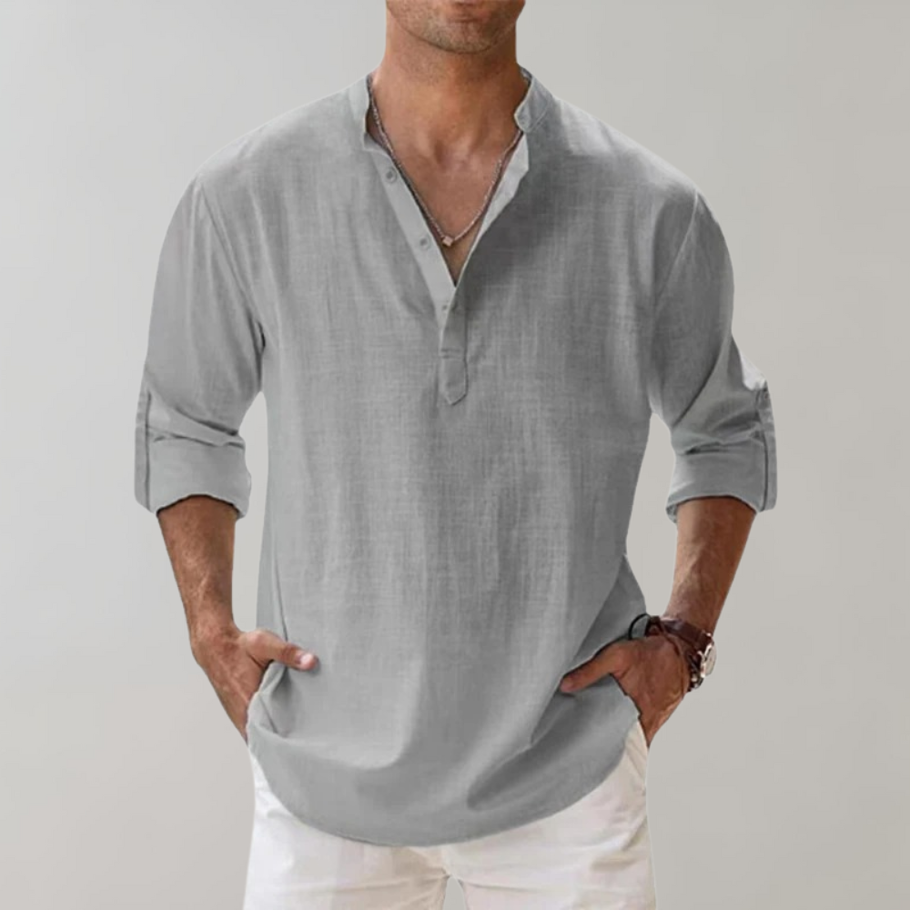 Sander | Oversized Linnen Overhemd voor Mannen met Relaxte Pasvorm 5