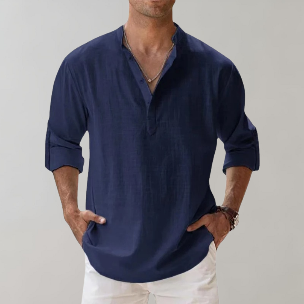 Sander | Oversized Linnen Overhemd voor Mannen met Relaxte Pasvorm 6
