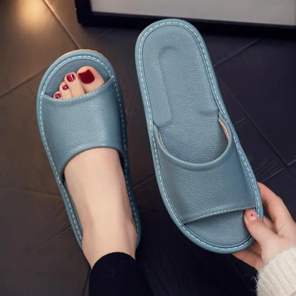 Unisex - Leren Slippers - Comfortabel Leer - Duurzame Sandalen - Luxe Comfort Slippers