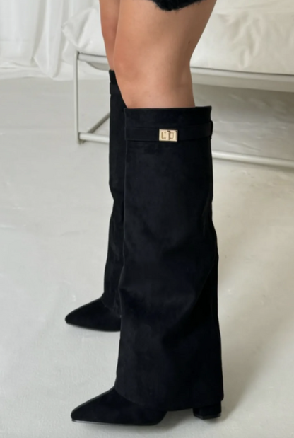 Kniehoge Laarzen - Dames - Suede - Brede Pasvorm - Elara