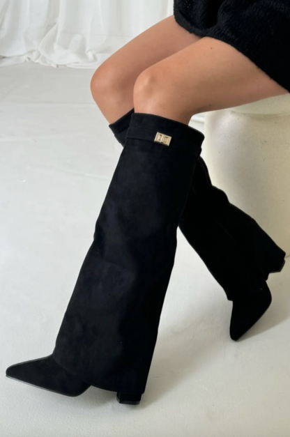 Kniehoge Laarzen - Dames - Suede - Brede Pasvorm - Elara