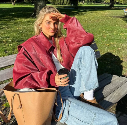 Bomberjas - Vrouwen - Leer - Dames Bomber - Moderne Bomber