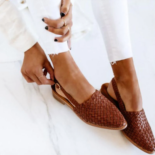 Gevlochten slingback sandalen voor dames met comfortzool – LUNA WEAVE