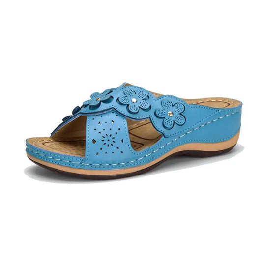 Orthopedische sandalen voor dames met stevig voetbed en bloemendetail – FlorivaBloom
