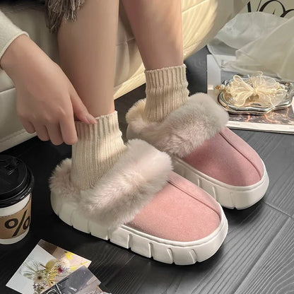 Dames - Luxe Pantoffels - Imitatiebont - Comfortabele Slaapkamer Slippers