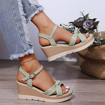 Elegante wedge sandalen met bandjes en comfortabele hak – ELVIRA WEDGE