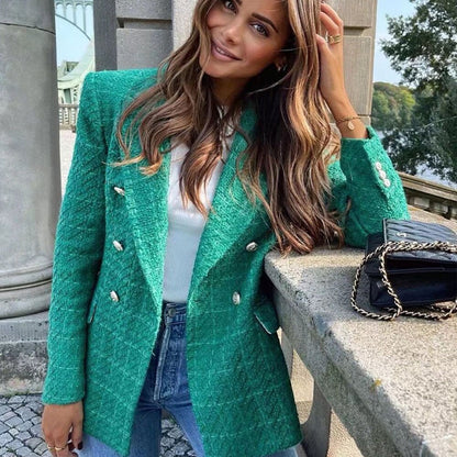 Blazer - Dames - Gestructureerde Stof - Stijlvolle Buitenwear - THAÏNA