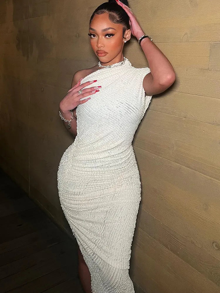 Sophie | Asymmetrische One Shoulder Jurk met Hoge Split voor Vrouwen 2