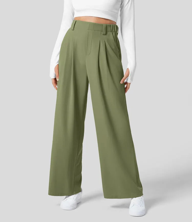 Sophie | Chique High-Waisted Broek met Wijde Pijpen voor Dames 0