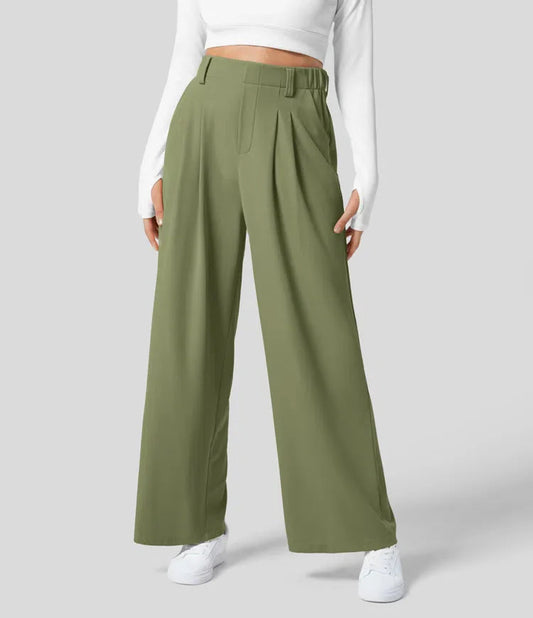 Sophie | Chique High-Waisted Broek met Wijde Pijpen voor Dames 0