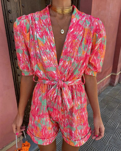 Sophie | Dames Playsuit met Strikceintuur en V-Hals voor Zomer 5