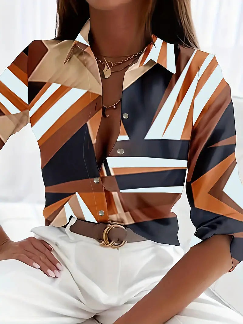 Sophie | Elegante Dames Blouse met Uniek Patroon voor Frisse Dagen 8