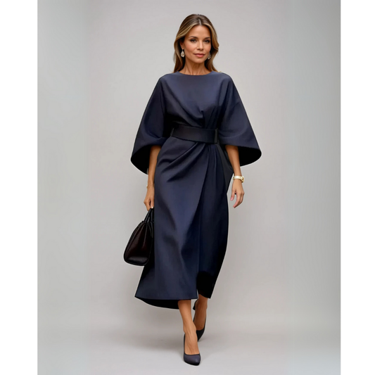 Sophie | Elegante Midi Jurk Met Lantaarnmouwen Voor Dames 0