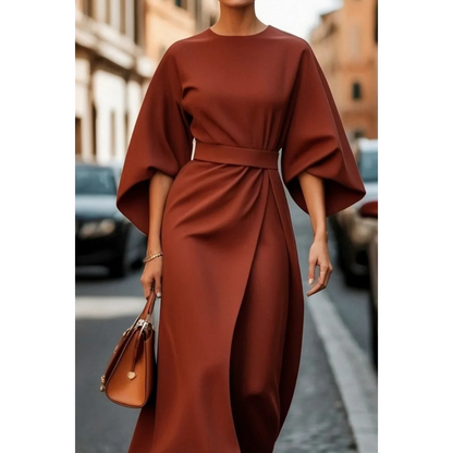 Sophie | Elegante Midi Jurk Met Lantaarnmouwen Voor Dames 5