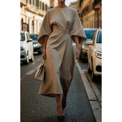 Sophie | Elegante Midi Jurk Met Lantaarnmouwen Voor Dames 6