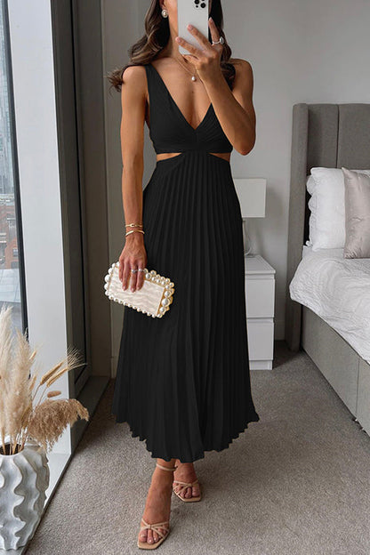 Sophie | Elegante Midi Jurk met Geplooide Rok voor Dames 2
