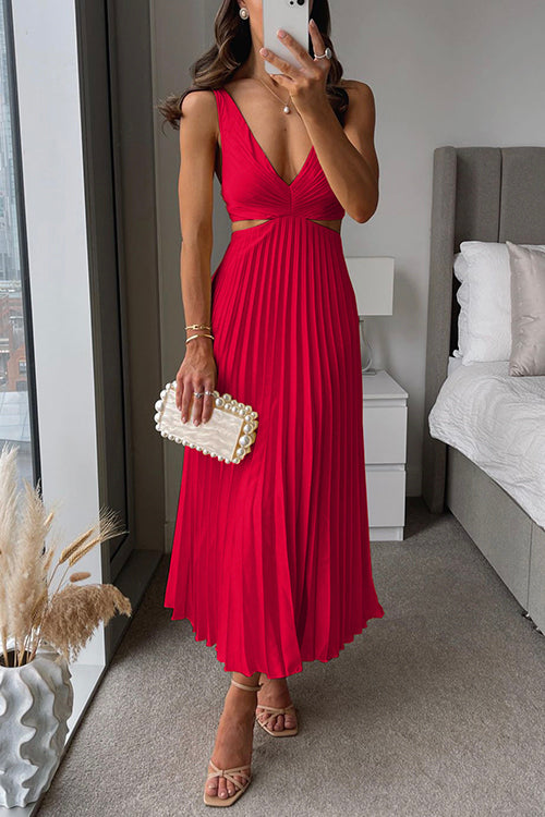 Sophie | Elegante Midi Jurk met Geplooide Rok voor Dames 4
