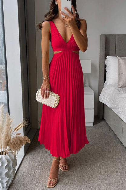 Sophie | Elegante Midi Jurk met Geplooide Rok voor Dames 4