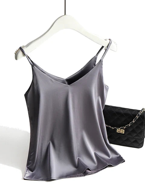Sophie | Elegante Zijden Tanktop Dames met Spaghettibandjes en V-hals 2