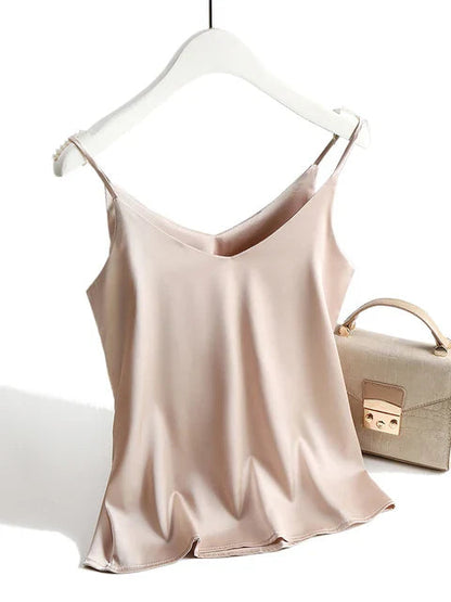 Sophie | Elegante Zijden Tanktop Dames met Spaghettibandjes en V-hals 3