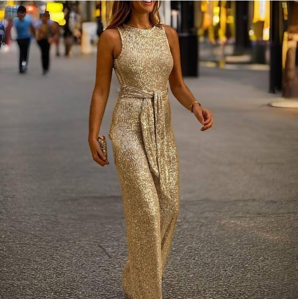 Sophie | Feestelijke Zwarte Jumpsuit met Glitter voor Dames 2