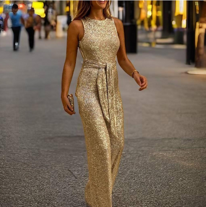 Sophie | Feestelijke Zwarte Jumpsuit met Glitter voor Dames 2