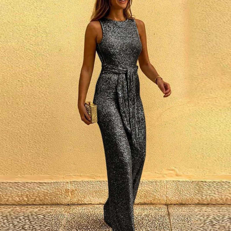 Sophie | Feestelijke Zwarte Jumpsuit met Glitter voor Dames 4