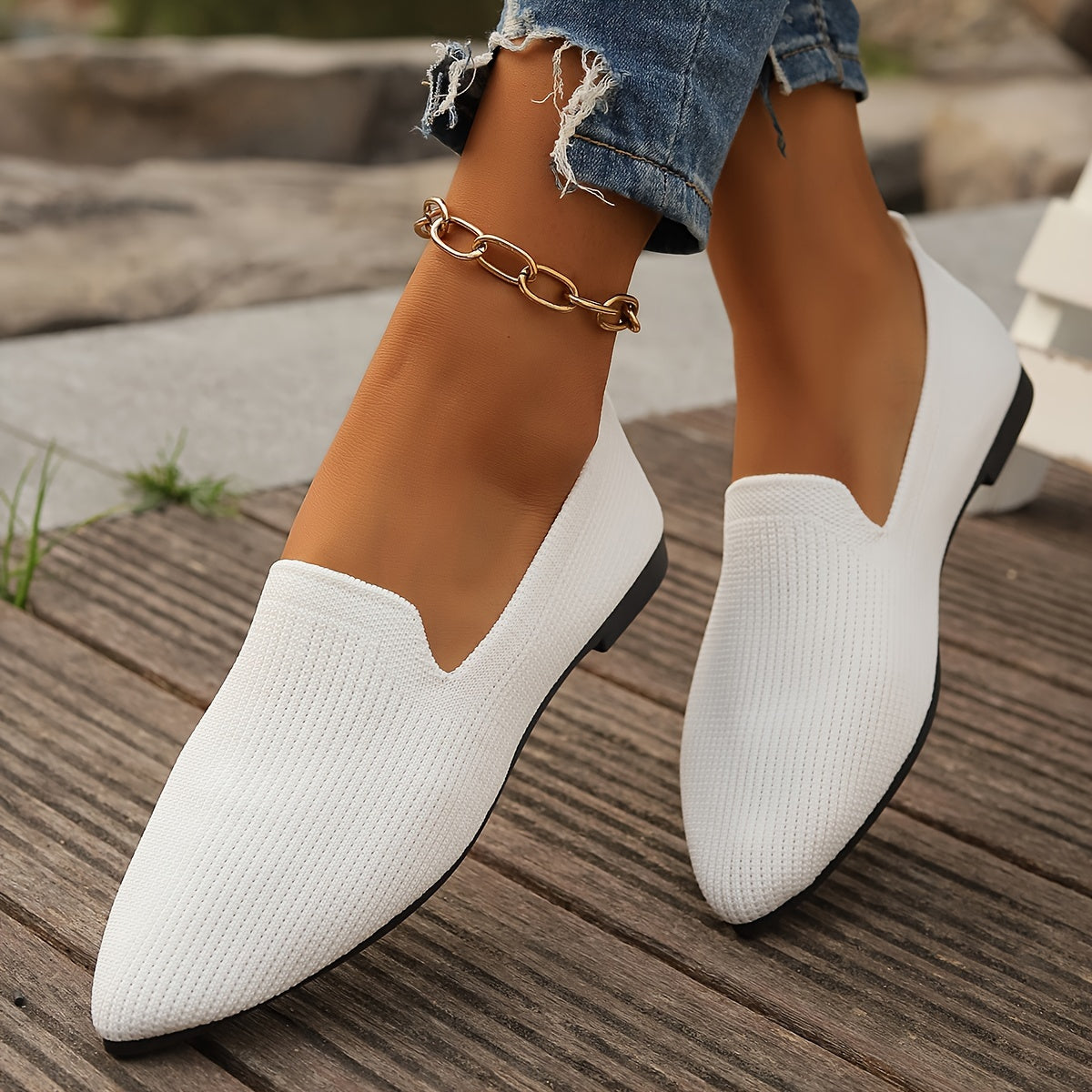 Sophie | Gebreide Platte Damesschoenen met Zachte Demping 7