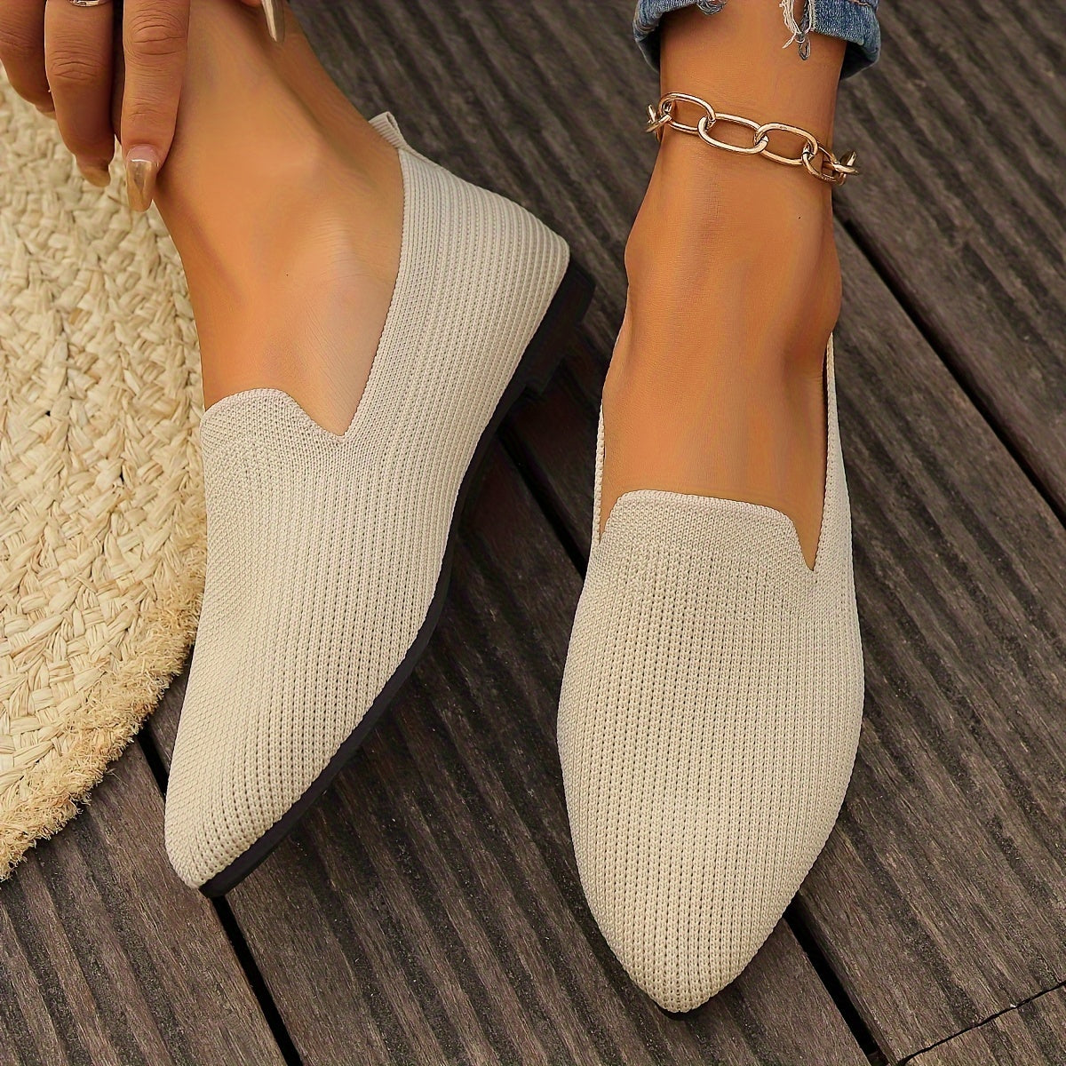 Sophie | Gebreide Platte Damesschoenen met Zachte Demping 8