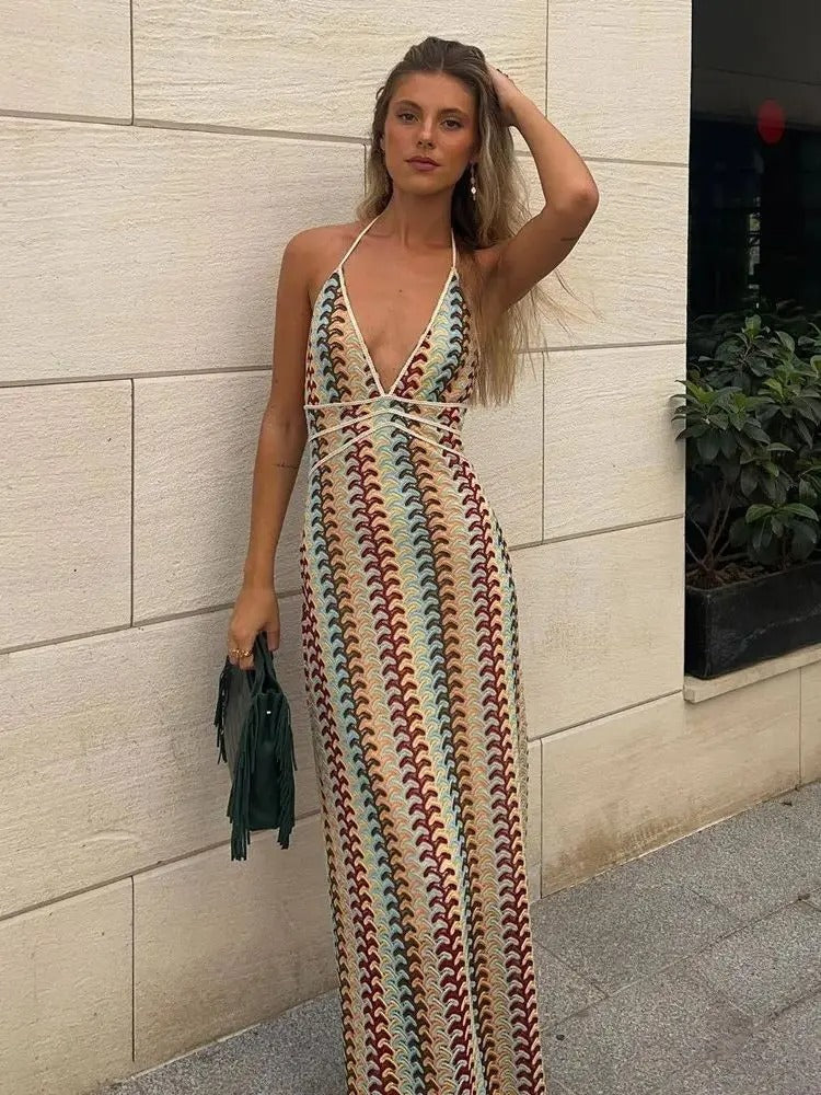 Sophie | Gehaakte Maxi Jurk Zomer met Halternek voor Dames 0