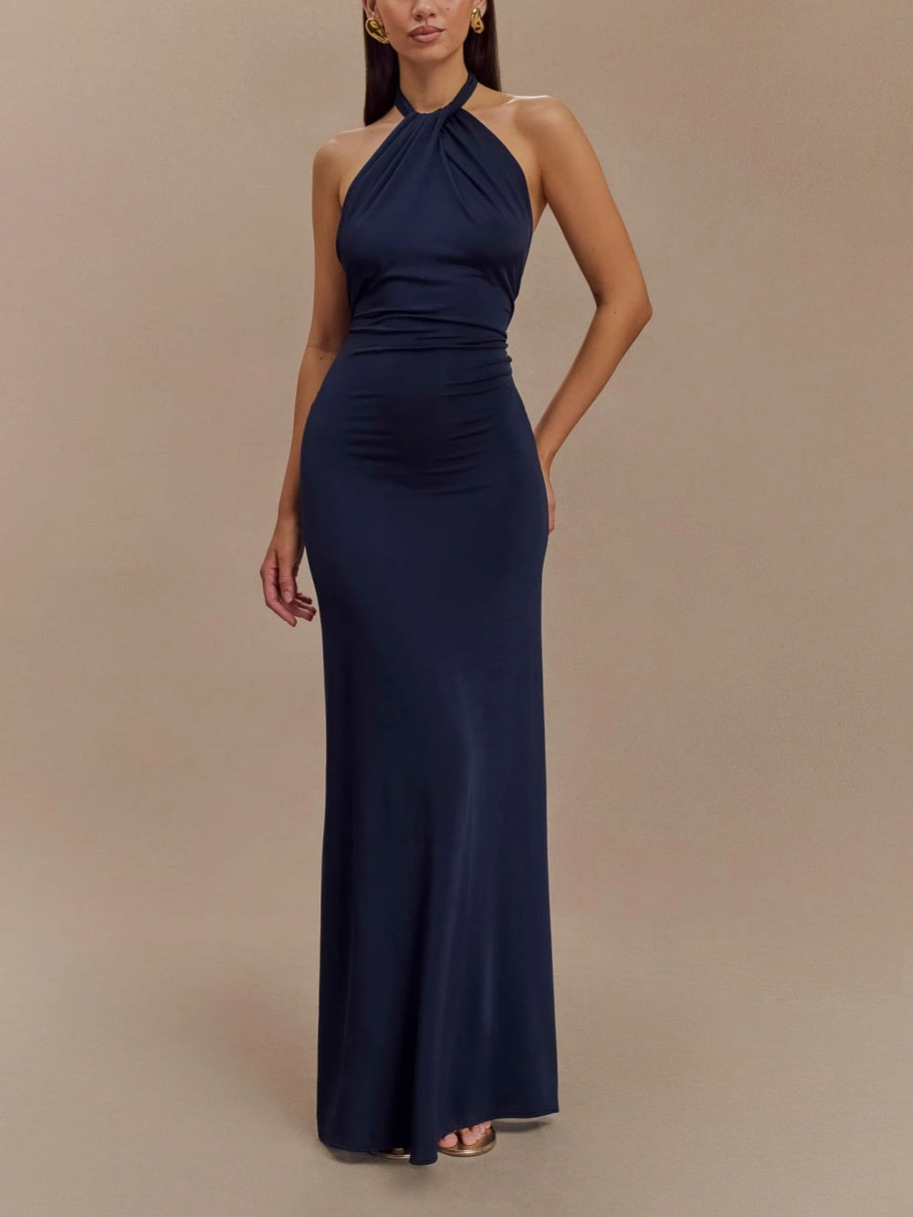 Sophie | Halter Maxi Jurk met Open Rug voor Dames 4